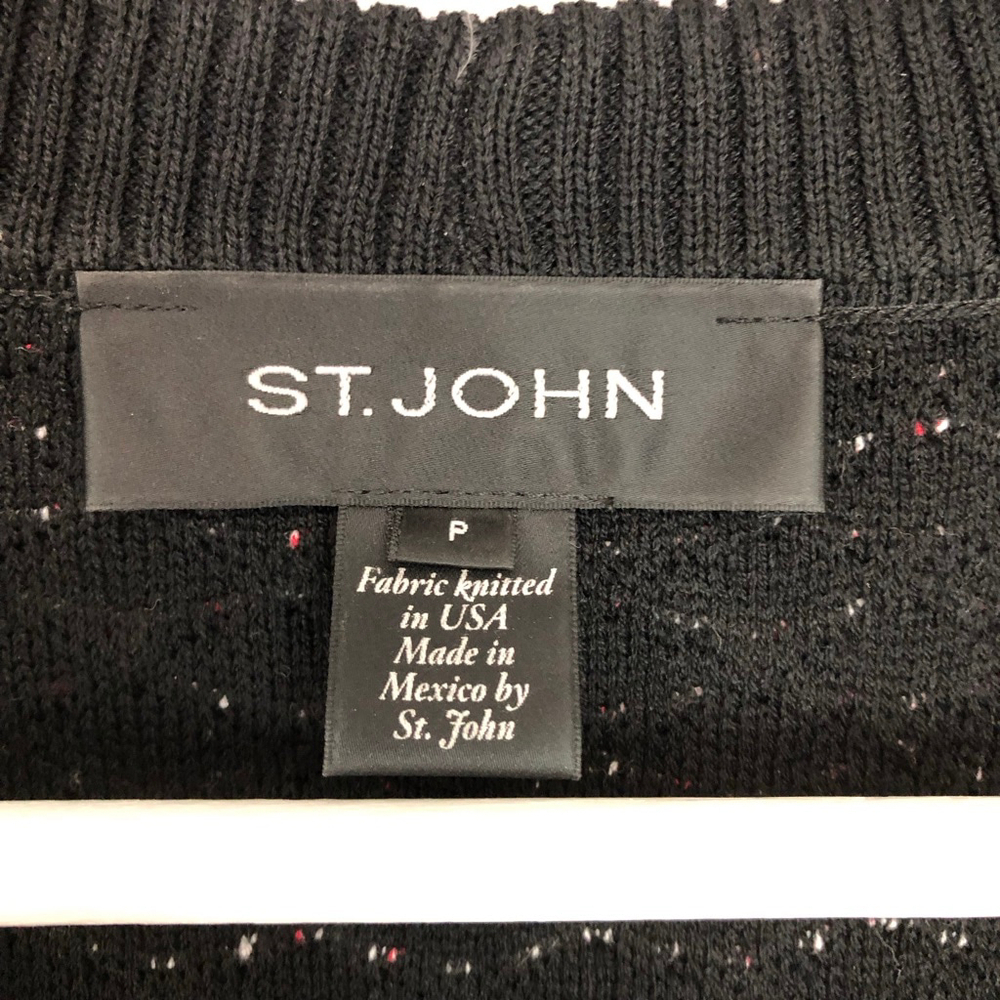 St John Petite Caviar Tweed Zip Front Cardigan Jacket - Picture 3 of 10